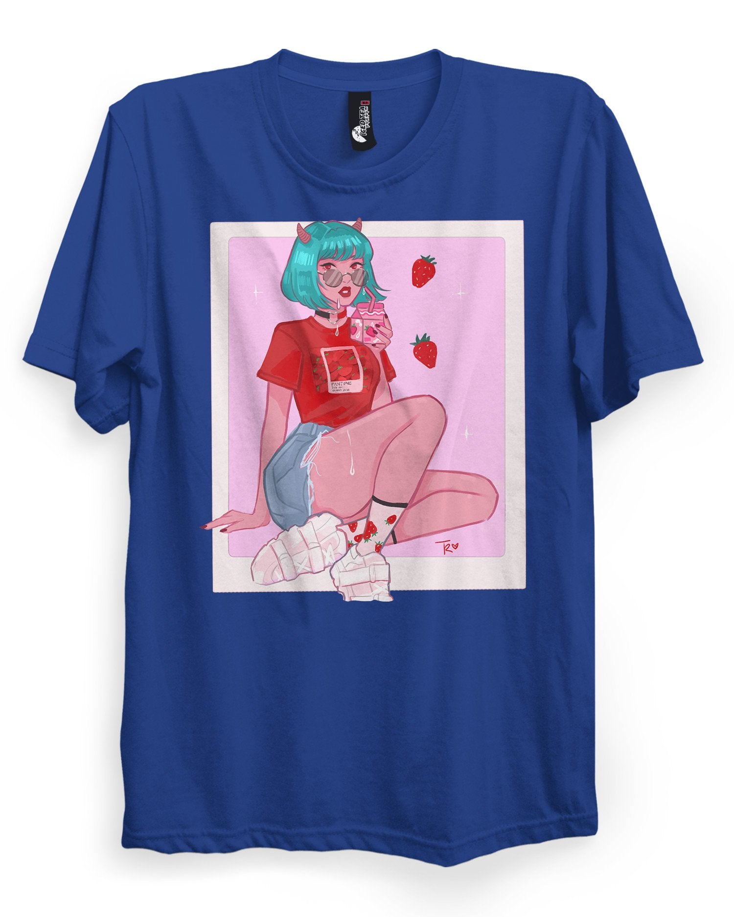Strawberry - Pastel T-Shirt - Dark Aesthetics and Anime Clothing Streetwear